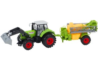 LEAN Toys Traktor Rolniczy Koparka Z Opryskiwaczem Napęd Zielony