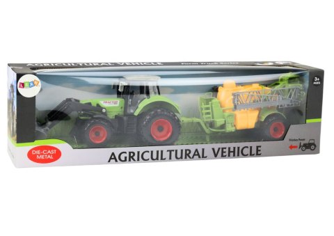 LEAN Toys Traktor Rolniczy Koparka Z Opryskiwaczem Napęd Zielony