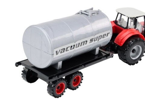 LEAN Toys Traktor Rolniczy Koparka z Cysterną Napęd Czerwony