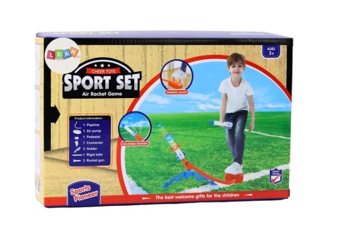 LEAN Toys Wyrzutnia Rakiet Piankowych Pompka 3 Sztuki Żółty