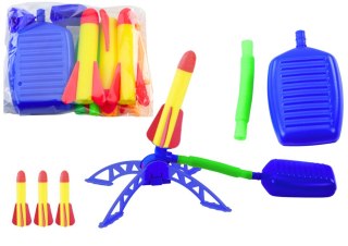 LEAN Toys Wyrzutnia Rakiet Piankowych Pompka Zestaw Niebieski Ogrodowy