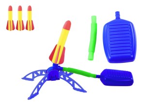 LEAN Toys Wyrzutnia Rakiet Piankowych Pompka Zestaw Niebieski Ogrodowy