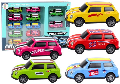 LEAN Toys Zestaw Autek Resoraków Napęd Kolorowe 12 Sztuk