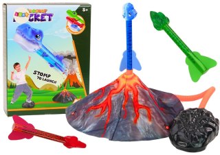 LEAN Toys Zestaw Do Gry Regulowana Wyrzutnia Rakiet Dinozaury Wulkan