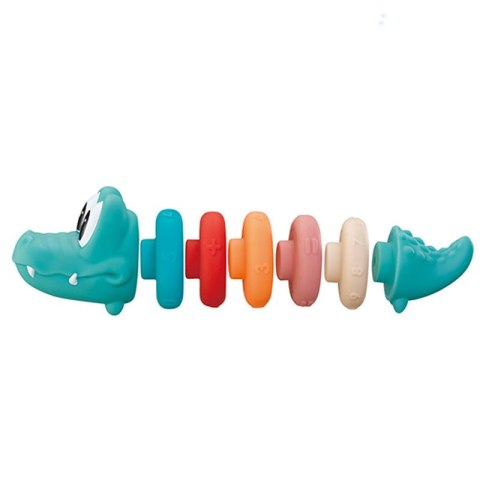 LEAN Toys Zestaw Edukacyjny Dla Malucha Miękka Piramidka Krokodyl