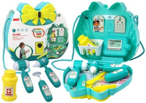 LEAN Toys Zestaw Lekarski Doktor W Torebce Na Sznurku Turkusowy