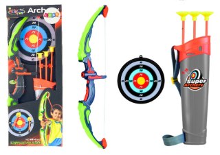 LEAN Toys Zestaw Łucznika Łuk Tarcza Kołczan Strzały 3 Szt Światło