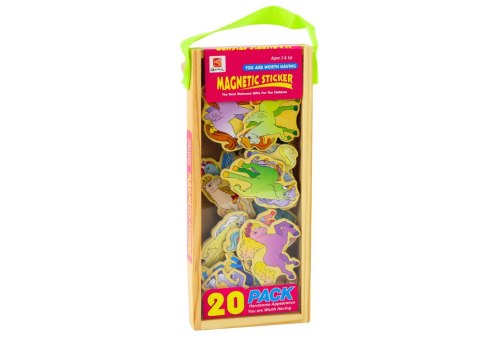 LEAN Toys Zestaw Magnesów Drewnianych Jednorożce Kolorowe 20 Sztuk