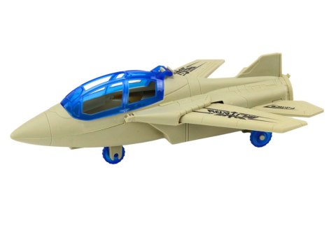 LEAN Toys Zestaw Militarny Wojskowy Wóz Bojowy Myśliwiec Żołnierze Akcesoria Dźwięki