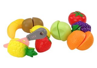 LEAN Toys Zestaw Owoców Do Krojenia w Skrzynce 9 El Nóż Zielony