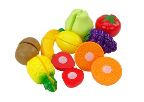 LEAN Toys Zestaw Owoców Do Krojenia w Skrzynce 9 El Nóż Zielony