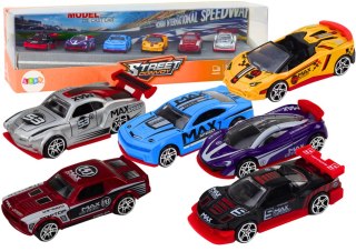 LEAN Toys Zestaw Resoraków 1:64 Autka Sportowe Metalowe Pojazdy Mix 6 ele.