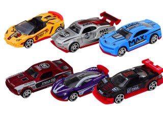 LEAN Toys Zestaw Resoraków 1:64 Autka Sportowe Metalowe Pojazdy Mix 6 ele.