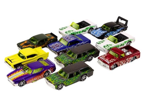 LEAN Toys Zestaw Resoraków Autka 1:64 Metalowe 10 Sztuk