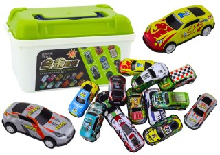 LEAN Toys Zestaw Resoraków w Walizce Samochody Autka 30 szt