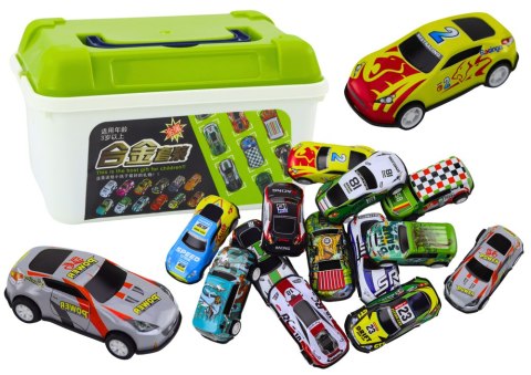 LEAN Toys Zestaw Resoraków w Walizce Samochody Autka 30 szt