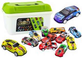 LEAN Toys Zestaw Resoraków w Walizce Samochody Autka 50 szt