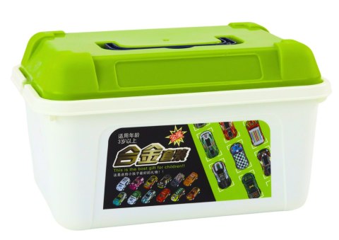 LEAN Toys Zestaw Resoraków w Walizce Samochody Autka 50 szt
