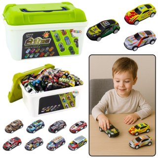 LEAN Toys Zestaw Resoraków w Walizce Samochody Kolorowe 30 szt