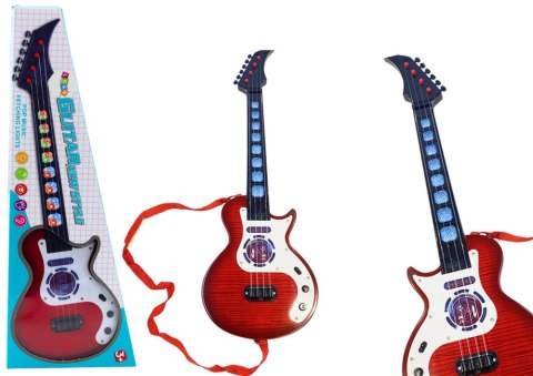LEAN Toys Gitara Elektryczna Dla Dzieci Światła Melodie Czerwona