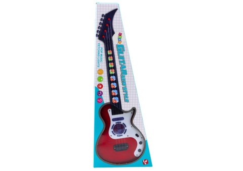 LEAN Toys Gitara Elektryczna Dla Dzieci Światła Melodie Czerwona