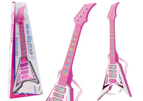 LEAN Toys Gitara Elektryczna Dla Dzieci Światła Melodie Różowa