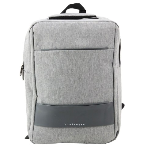 LEAN Plecak Miejski Biznesowy USB Przegroda Środkowa Szary 14L 40cm