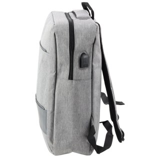 LEAN Plecak Miejski Biznesowy USB Przegroda Środkowa Szary 14L 40cm