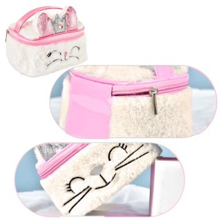 Pluszowa Kosmetyczka Dziecięca Króliczek Brokat Biała 20cm