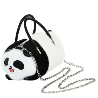 LEAN Toys Pluszowa Torba Panda Uchwyty Metalowy Łańcuszek Czarno Biała 20cm