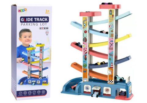 LEAN Toys Tor Zjeżdżalnia Dla Kolorowych Autek 6 Samochodzików