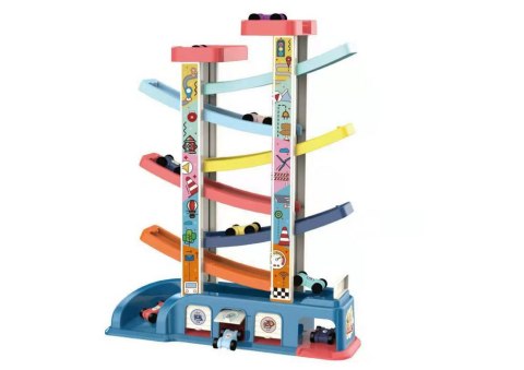 LEAN Toys Tor Zjeżdżalnia Dla Kolorowych Autek 6 Samochodzików