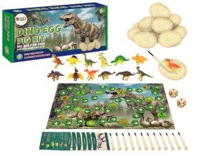 LEAN Toys Zestaw Jaj Dinozaurów Figurki Wykopaliska Gra Planszowa 12 Szt