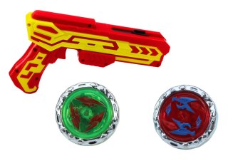 LEAN Toys Zestaw Pistolet Wyrzutnia 2 Metalowe Krążki Czerwony Światła
