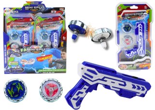 LEAN Toys Zestaw Pistolet Wyrzutnia 2 Metalowe Krążki Niebieski Światła
