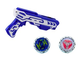 LEAN Toys Zestaw Pistolet Wyrzutnia 2 Metalowe Krążki Niebieski Światła