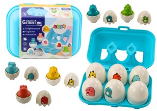LEAN Toys Zestaw Sześciu Geometrycznych Jaj Dinozaurów Kolorowe