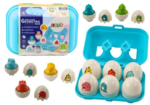 LEAN Toys Zestaw Sześciu Geometrycznych Jaj Dinozaurów Kolorowe