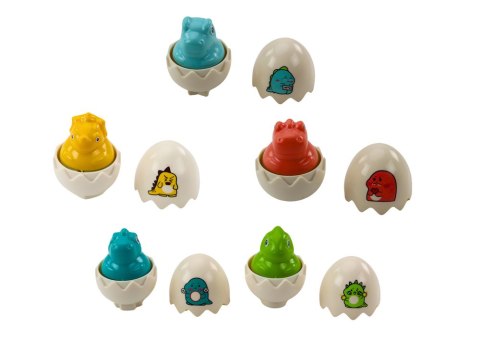 LEAN Toys Zestaw Sześciu Geometrycznych Jaj Dinozaurów Kolorowe