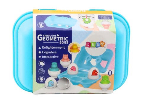 LEAN Toys Zestaw Sześciu Geometrycznych Jaj Dinozaurów Kolorowe