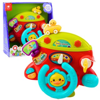 LEAN Toys Interaktywny Samolot Tablica Kokpit Wielofukncyjna Mały Pilot Dźwięki