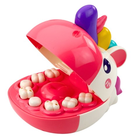 LEAN Toys Jednorożec Dentysta Zestaw Edukacyjny Lekarz Stomatolog Różowy