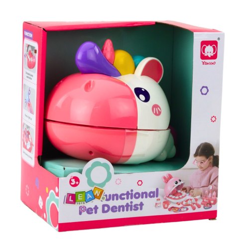 LEAN Toys Jednorożec Dentysta Zestaw Edukacyjny Lekarz Stomatolog Różowy