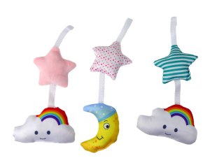 Karuzela Do Łóżeczka Na Baterie Klips Uniwersalny Pluszowe Zawieszki Różowa