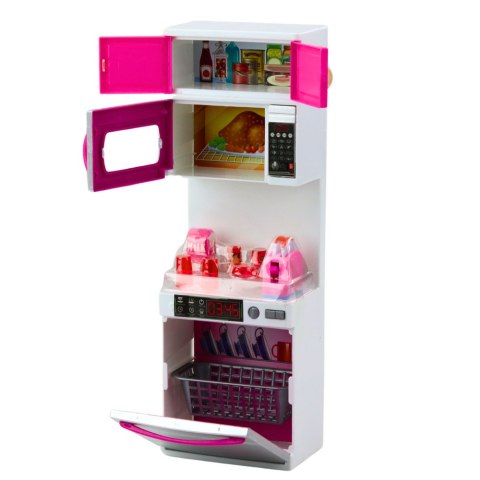 Kuchnia Dla Lalek Szafki Mikrofala Zmywarka Światła Dźwięki Różowa