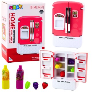 LEAN Toys Lodówka Zabawkowa Dla Dzieci Owoce Soki Światła Dźwięki Różowa