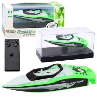 LEAN Toys Łódź Motorówka Zdalnie Sterowana RC Biało-Zielona 15cm