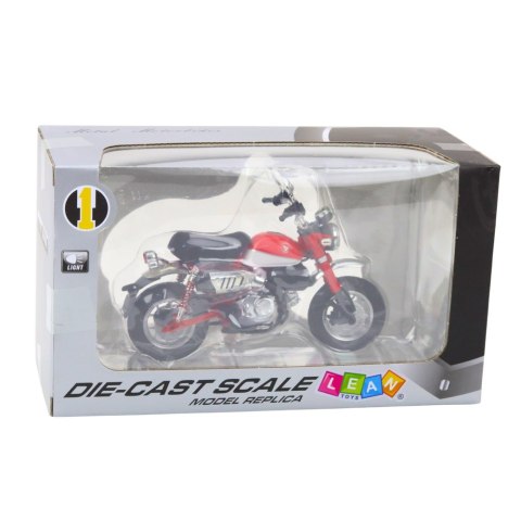 LEAN Toys Motocykl Retro Klasyczny Metalowy Światła Czerwony 1:12