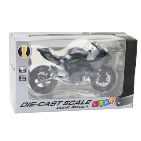 LEAN Toys Motocykl Sportowy Metalowy Światła Dźwięki Szary 1:12