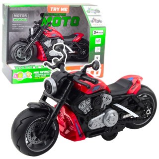 LEAN Toys Motocykl Zabawkowy Na Baterie Napęd Światła Dźwięki Czerwony